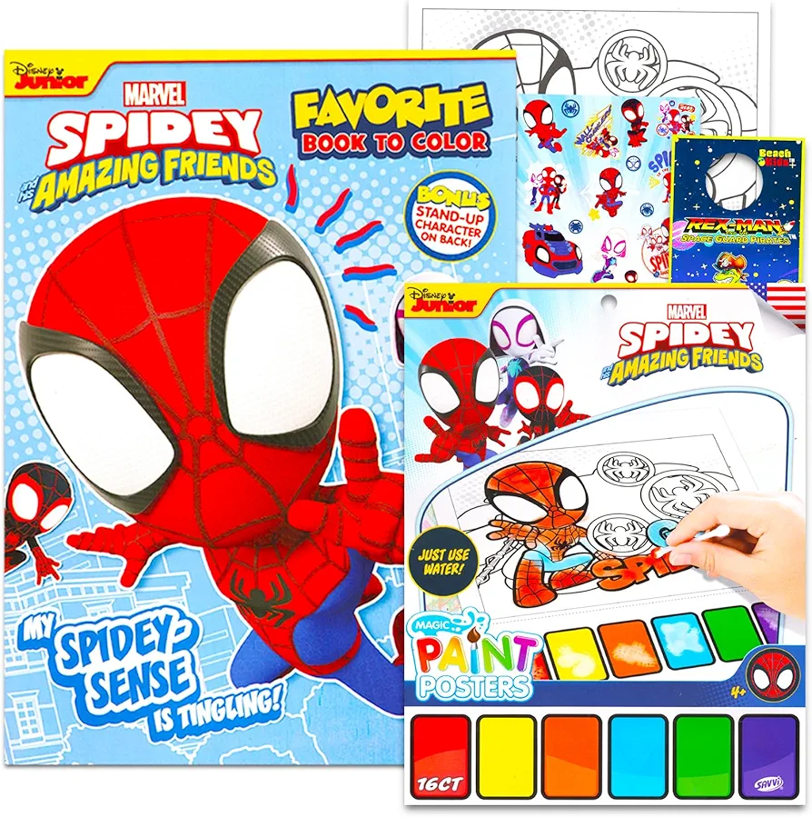 Spidey and His Amazing Friends Paint with Water Set - Spidey Painting Art Set Bundle Includes 2 Coloring Books with Painting Activities, More