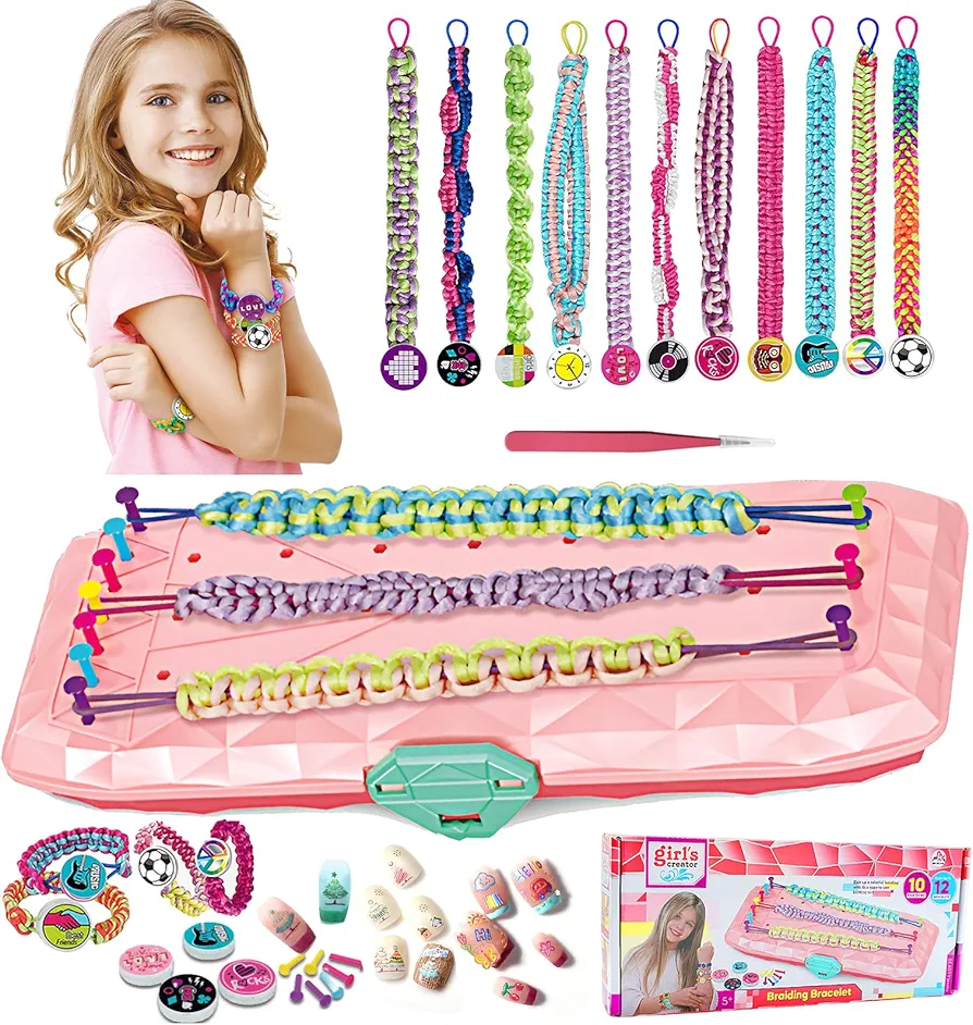 Bracelet Making Kit and Nail Stickers, Friendship DIY Gifts for 4-12 Years Girls，Infinite Creativity Perfect Birthdays,Party, Christmas Gifts and Home Activity with Love and Beauty.