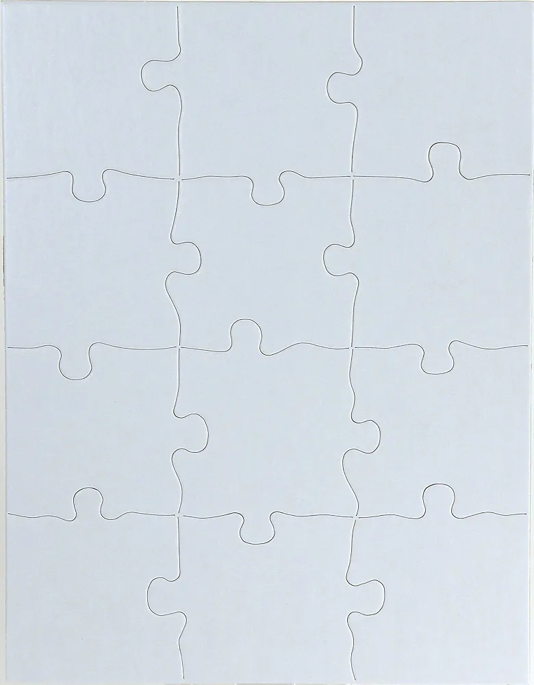 Hygloss Puzzles DIY Party Invite - Blank Puzzle for Decorating - Art Activity - Use as Party Favors - White, Sturdy – 8.5 x 11 Inches, 12 Pieces - Comes with Envelopes - 4 Qty