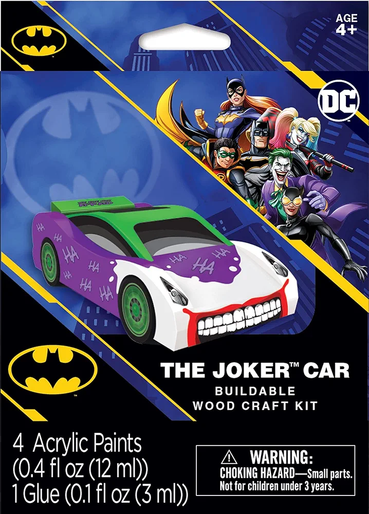 Works of Ahhh... Craft Set - Batman Mini Joker Car Buildable Wood Craft Set