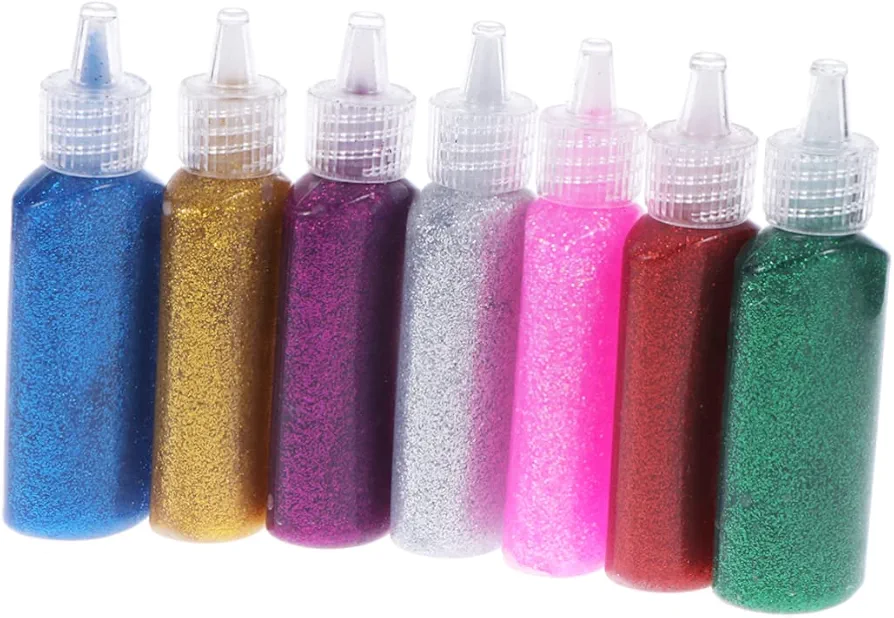 7 Pcs Set Clay for Kids Glitter Glue for Arts Crafts for Kids Sparkle Glue pens Kids Kits Children Painting Glue Washable Glitter Glue Kids Suits 3D Liquid Glue Pearlescent