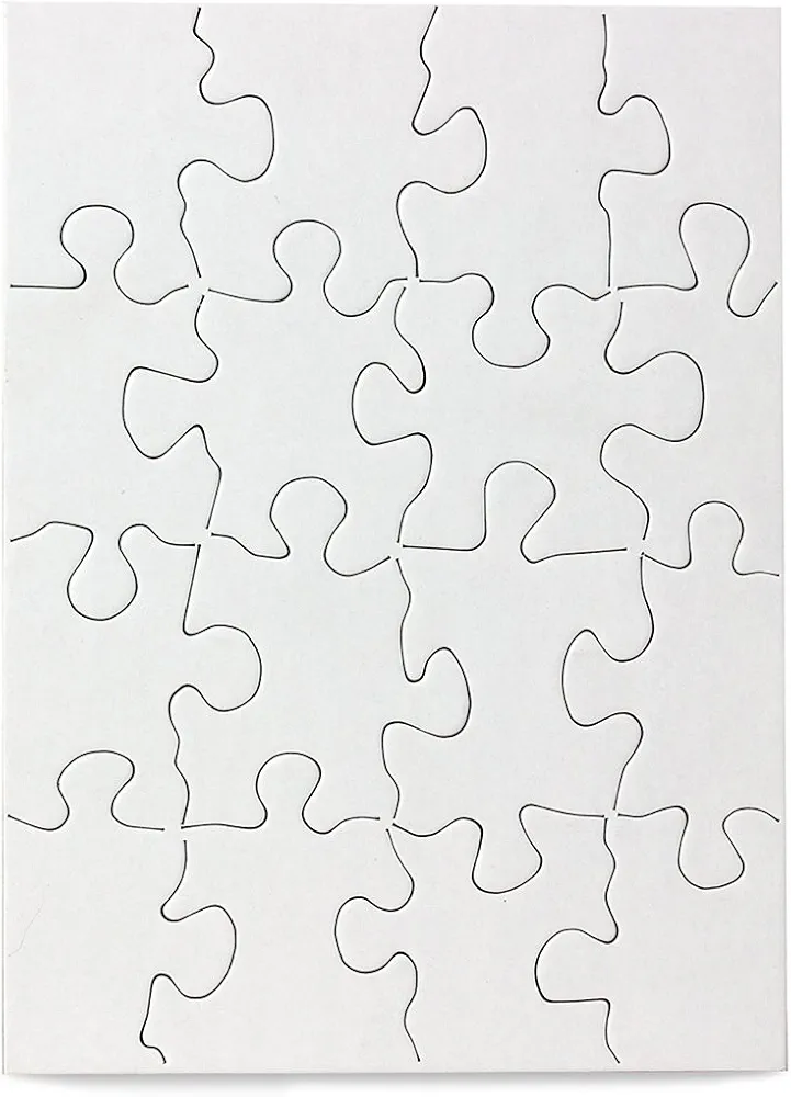 Hygloss Blank Puzzle for Decorating – for DIY Invite, Party Favors, Art Activity – 4 x 5.5 Inches, 16 Pieces - 8 White Jigsaw Puzzles with Envelopes