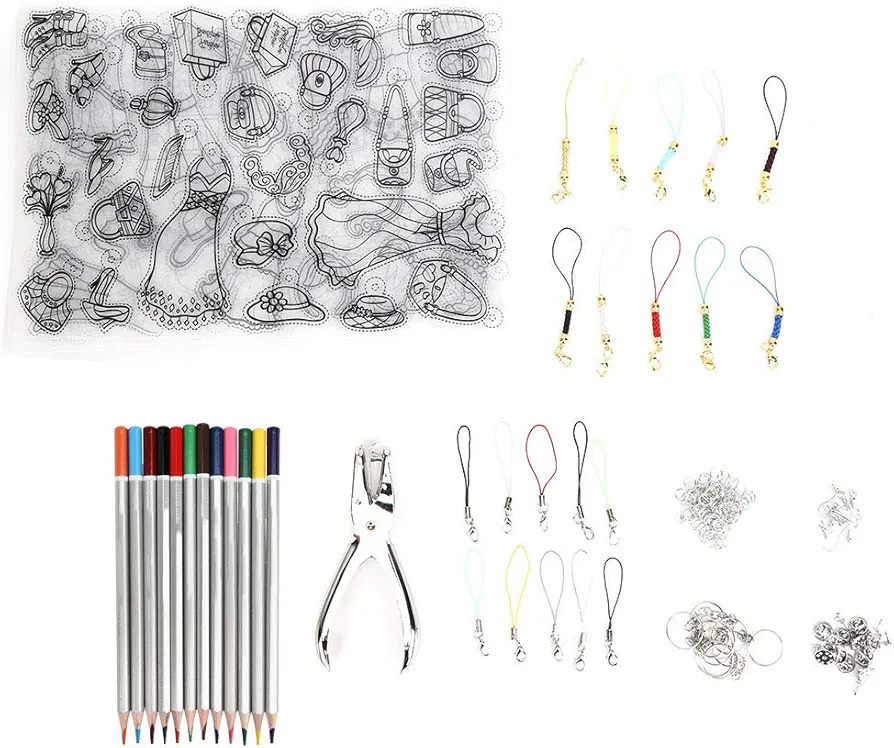 COSMICROWAVE Heat Shrink Art Set - Jewelry and Crafts Kit for Enhancing Imagination and Practical Thinking