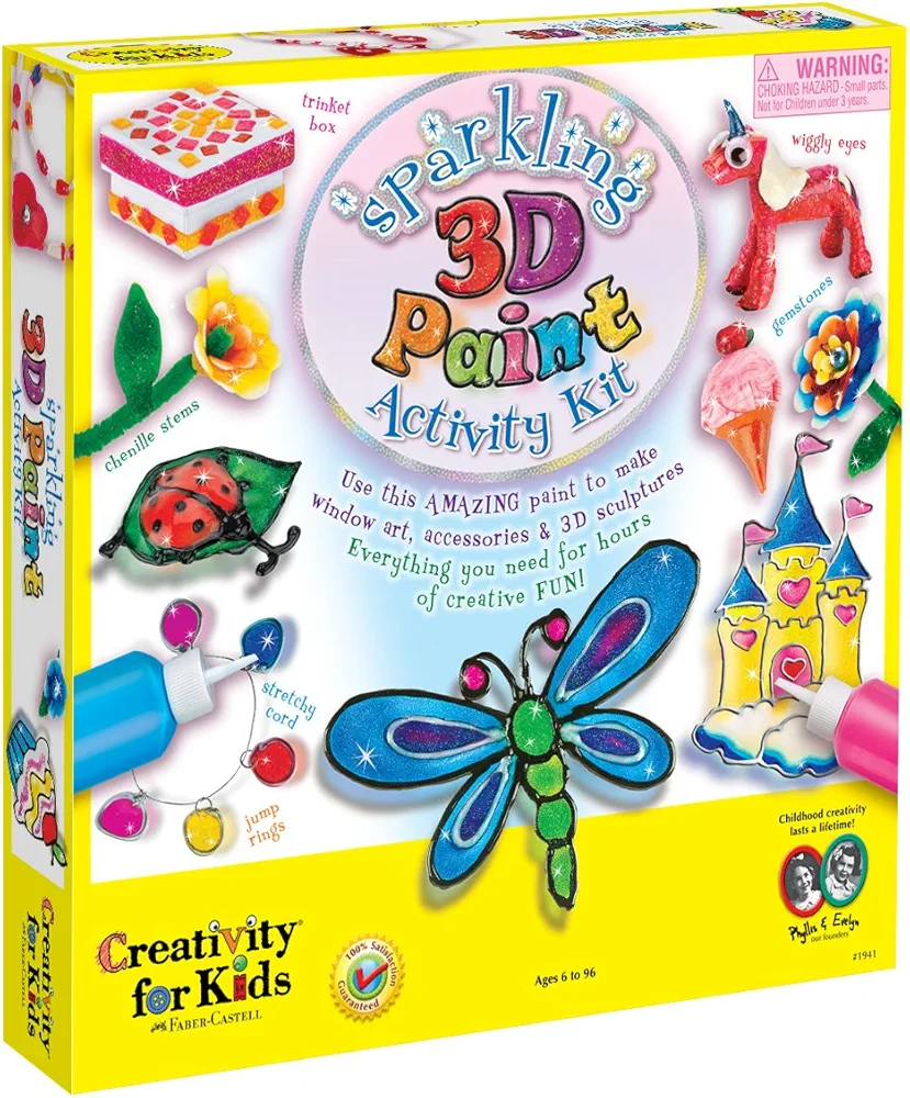 Creativity for Kids Sparkling 3D Wonder Paint Activity Kit - Deluxe Window Art Paint Kit , Yellow