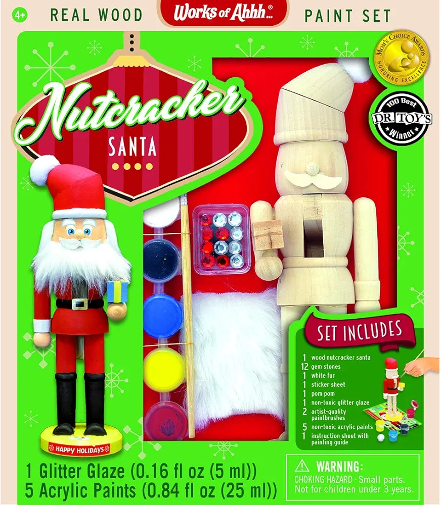 MasterPieces Works of Ahhh Holiday Craft Set - Nutcracker Santa Wood Paint Kit