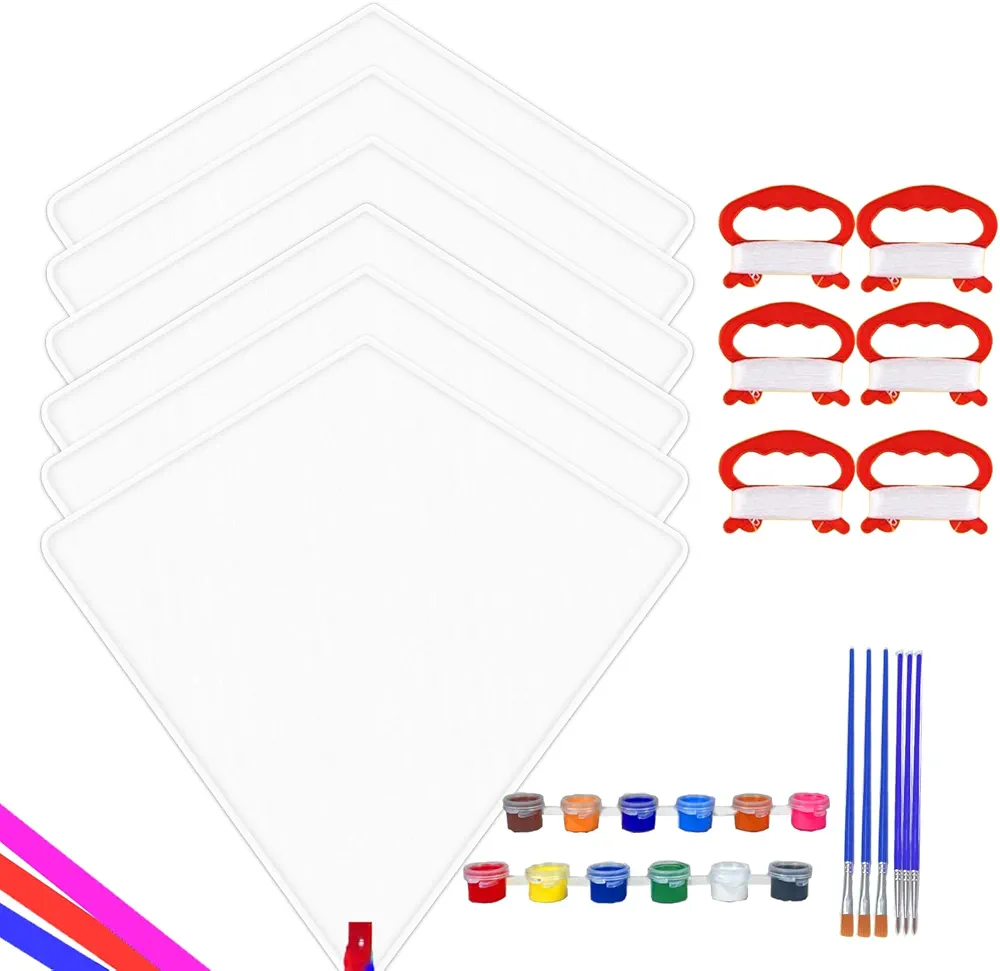 DIY Kite Kits for Kids&Adults Making Kit Bulk,Easy to Fly Large Kites with Long Tail，Kites for Kids Ages 4-8-12，Beach Kite for Outdoor Games and Activities