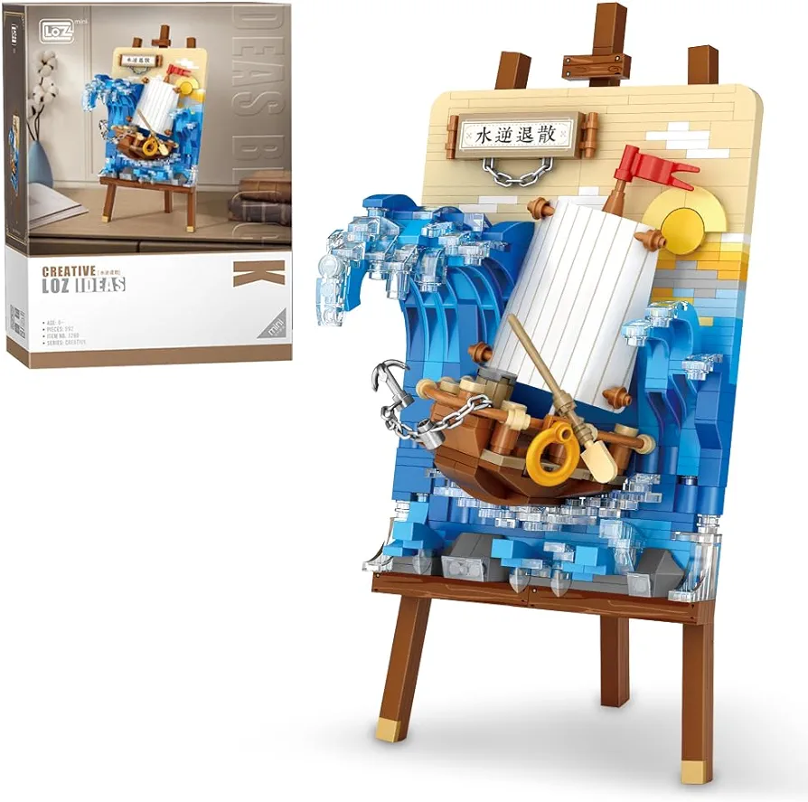 LOZ 1280 Mini Blocks Building Sets, 3D Art Framed Picture Building Kit for Adults, DIY Creative Brick Set, Home or Office Decor, Small Gift Toys for Kids, Girls and Boys 6+ (592 Pieces)