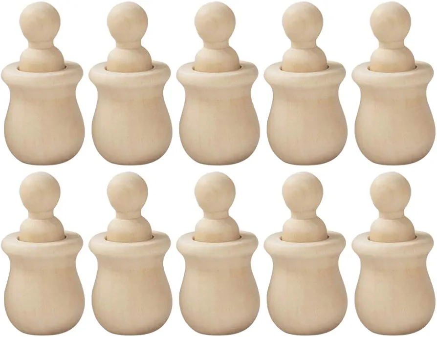 EXCEART 10 Set Puppet Wood Doll Bodies DIY peg Doll Unfinished People Unfinished peg Dolls peg Doll Supplies Hand Decor Toys Unfinished Wooden Doll Household Child Bamboo Pendant