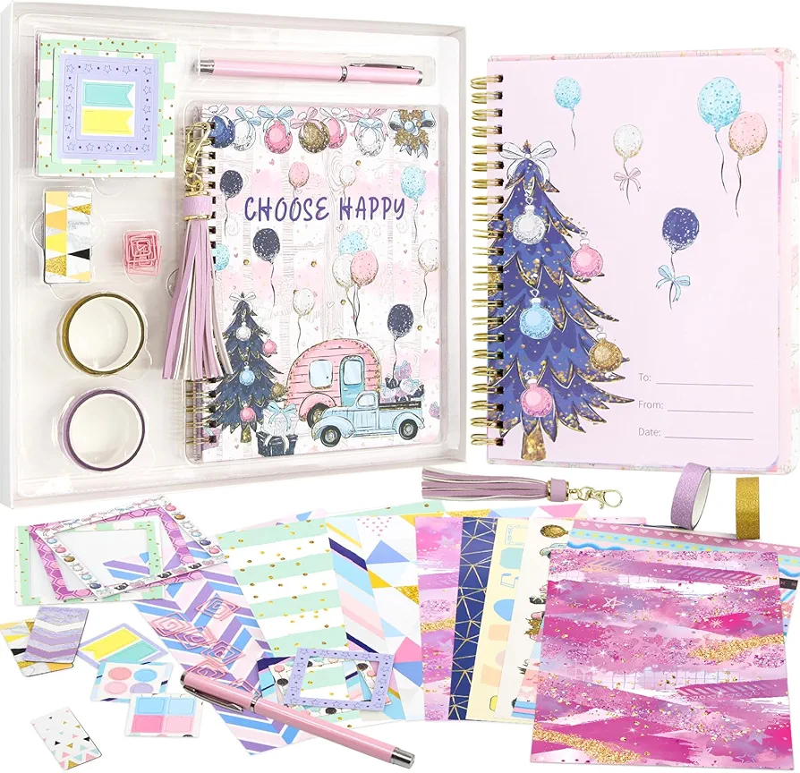 DIY Journaling Set for Girls Scrapbook Kit Diary Notebook Gift Planner Choose Happy Birthday Holiday Craft Kits Gift