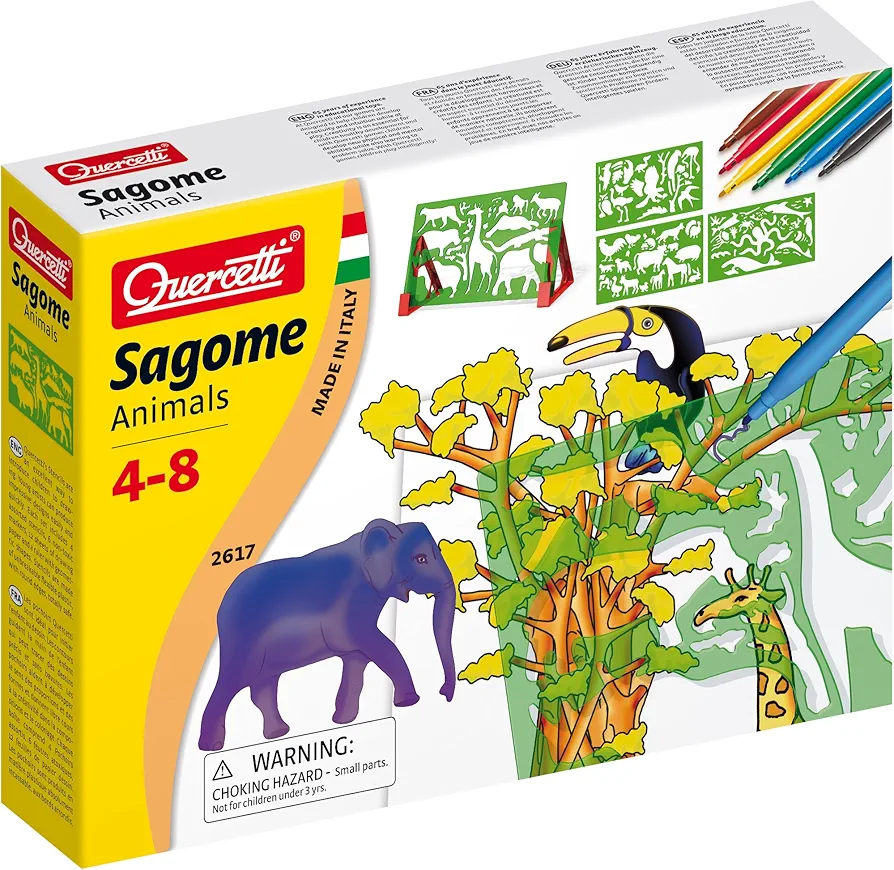Quercetti Animal Stencils Art Set with Markers