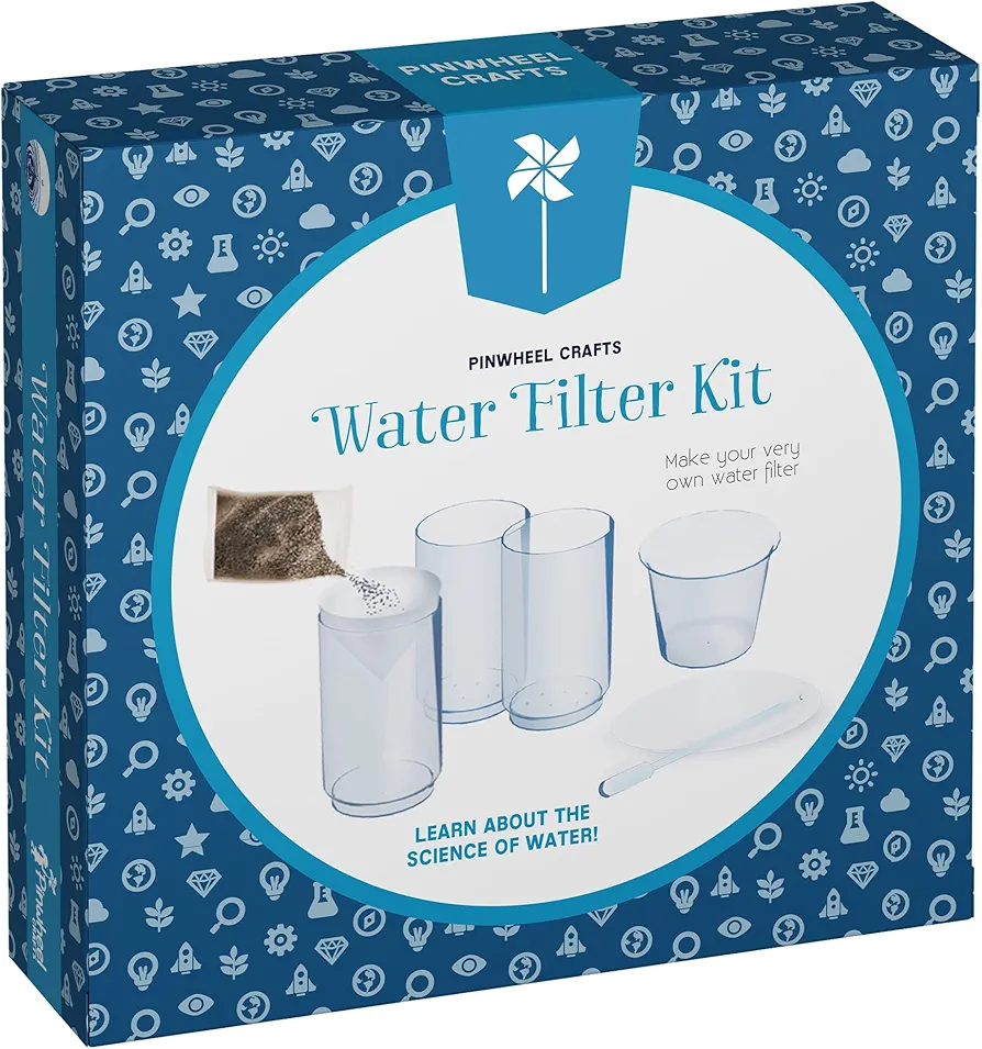 Water Filter DIY Kit for Kids - Educational Water Purification STEM Kits with Pebbles, Sand, Filter Chamber & Filter Paper, Kids Science Kit and Arts and Crafts Science Experiments for Kids 9-12
