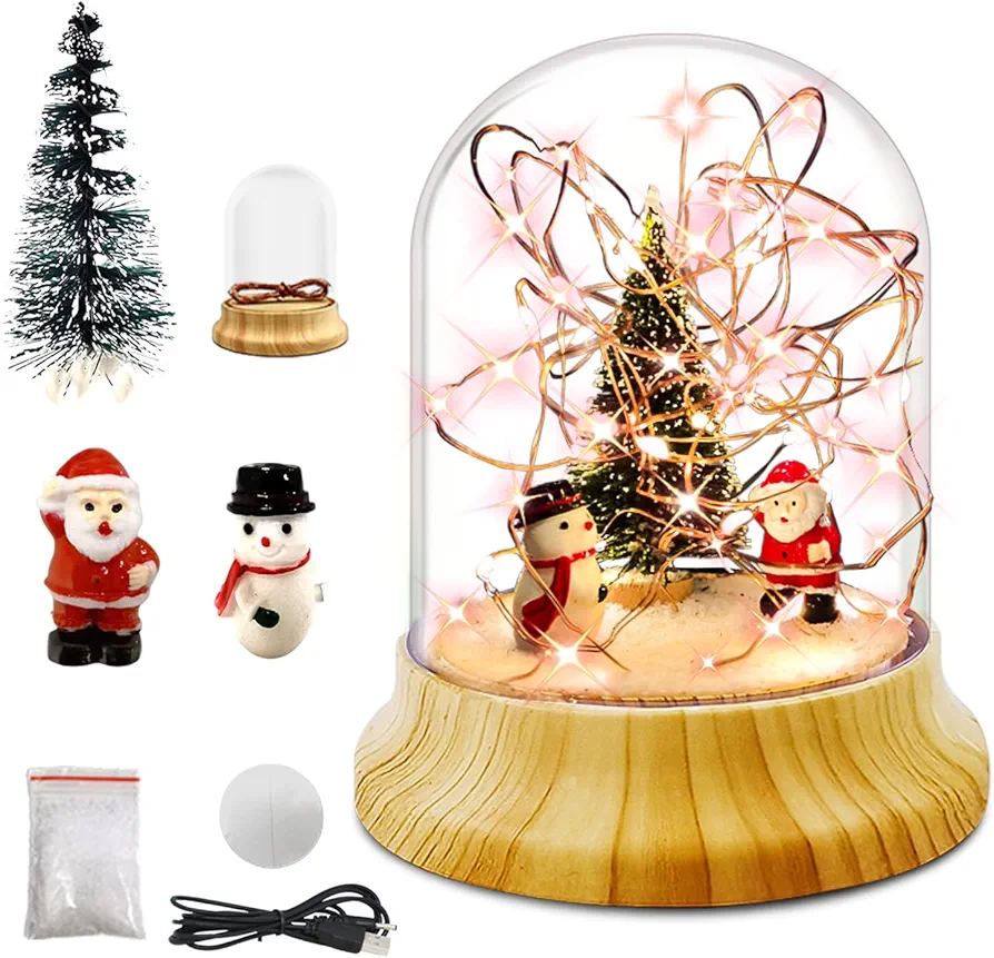 LEFJUBAW Make Your Own Christmas Night Light, Christmas Toys for Kids, Christmas Craft Kit, DIY Arts and Crafts Lamp Project for Girls(USB Upgrade Edition), Gifts for 4 5 6 7 8 9 10 Year Old Kids