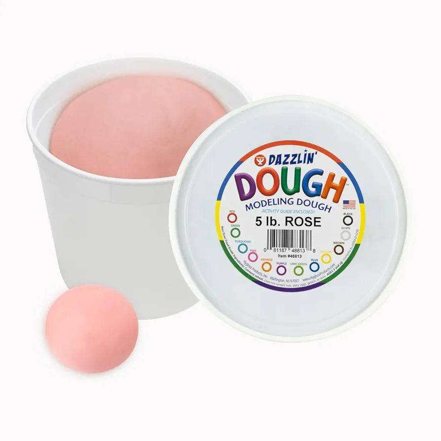Hygloss Products Play Dough, Non-Toxic Modelling Compound for Arts & Crafts, Learn & Play, Bulk Pack, 5lb. Rose