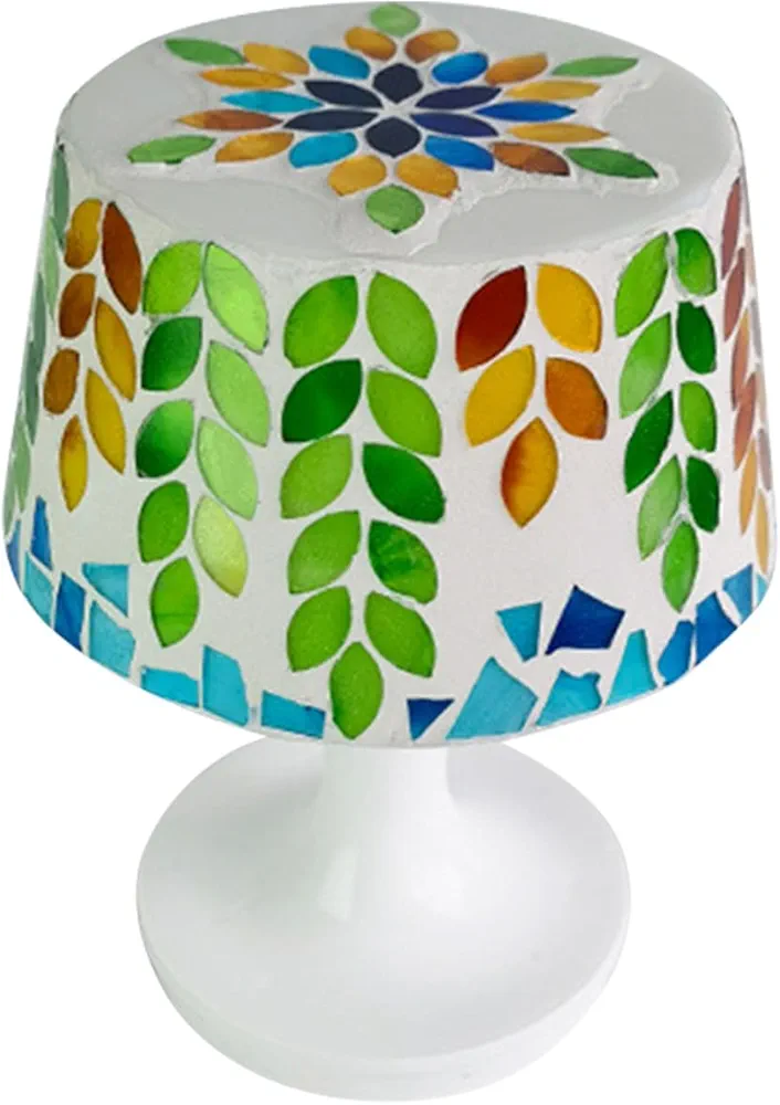 ichuanyi DIY Mosaic Night Light Kit, Make Your Own Mosaic Night Light, DIY Stained Glass Set, Crafts Kit for Teens Adults, Handmade Artwork Gifts (D)