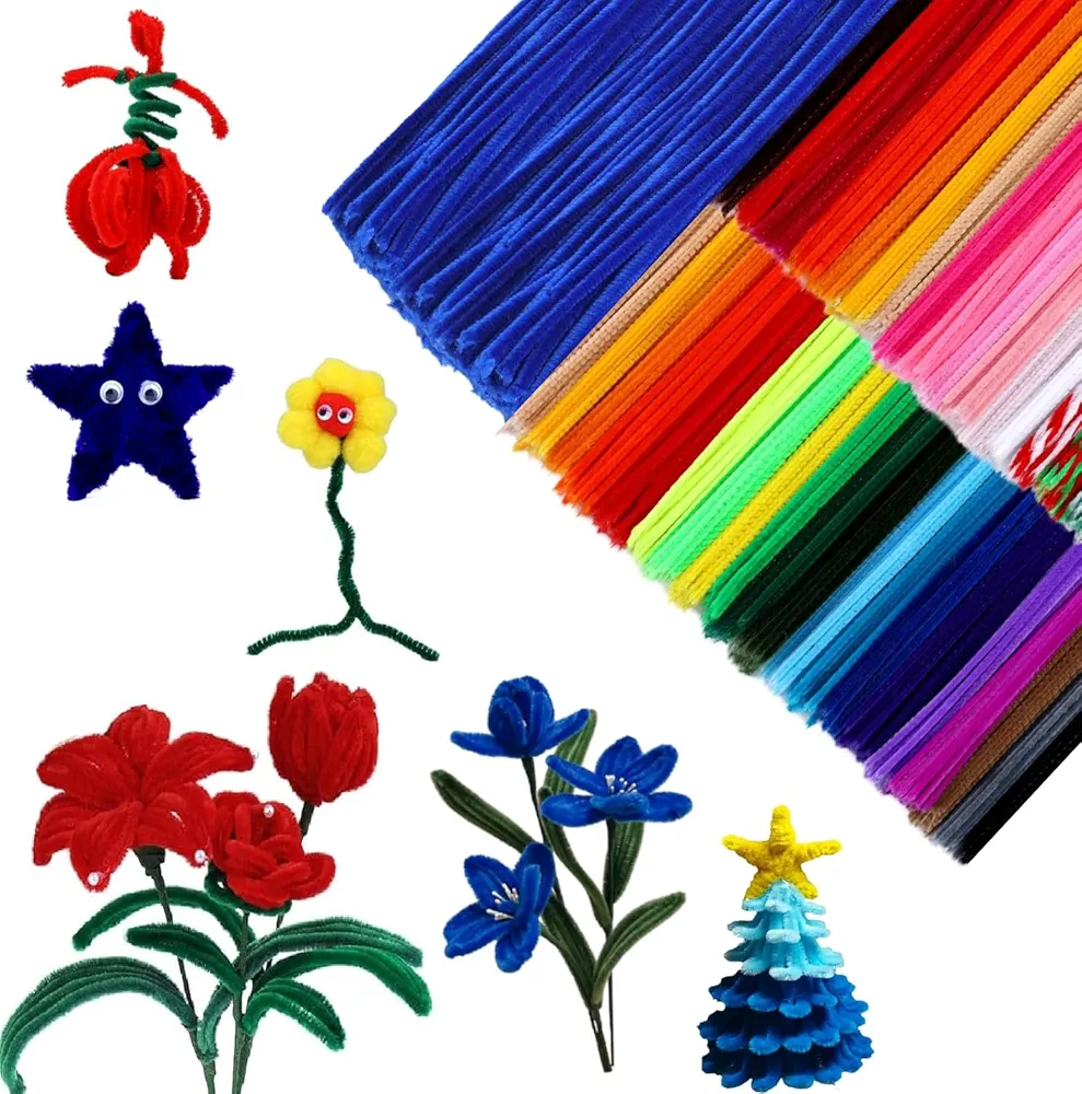 800PCS Pipe Cleaners Craft, Chenille Stems Creative Pipe Cleaners for Crafts DIY Projects, Multi-Color Pipe Cleaners for Mother's Day Home DIY Hand Arts Festivals Decorations