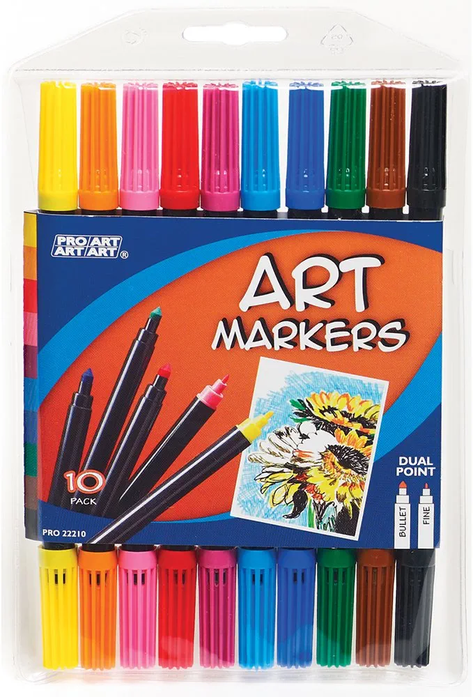 Pro-Art P Parrot 10-Piece Dual Point Art Marker Set