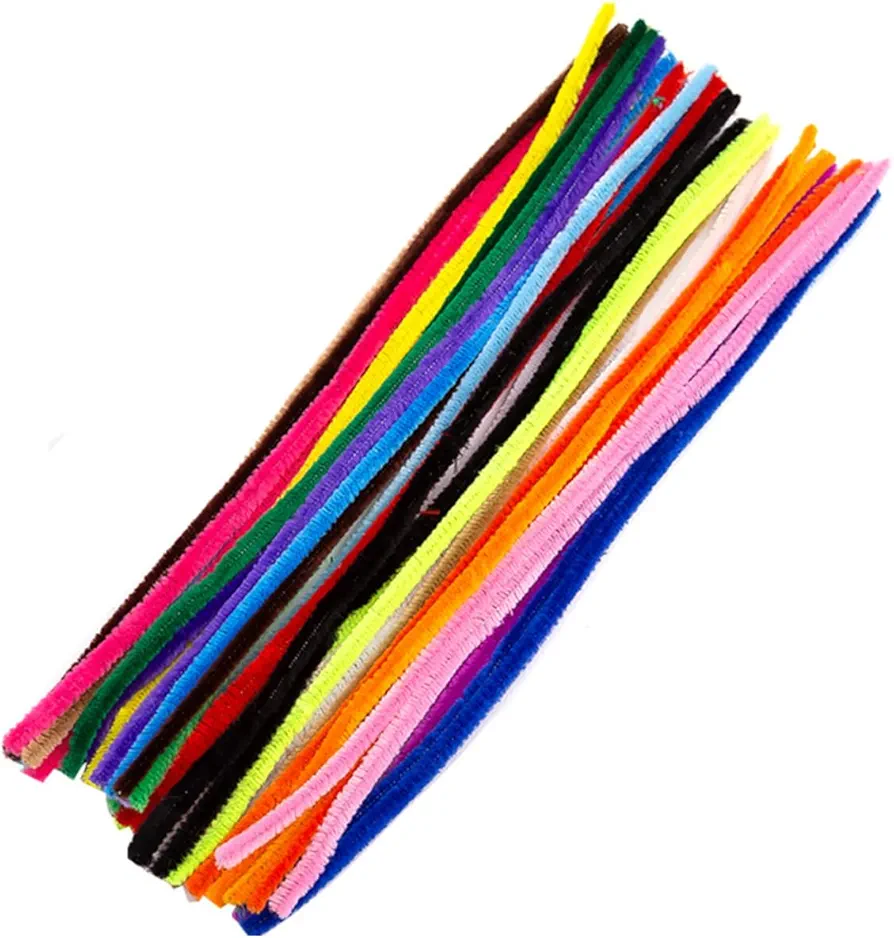 FOYTOKI 200pcs Color Tops Craft Plush Sticks Bump Cleaners Fluffy Chenille Bulk Kids Toys Kids Crafts Supplies DIY Art Craft Decorations Bendable Handmade Supplies Child Polyester