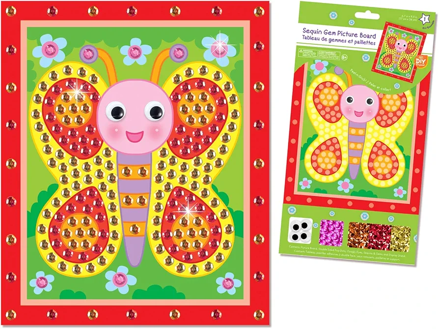 AoneFun Mosaic Kit Mosaic Sticker Art Kits for Kids Sticker Art for Kids Sticker Mosaic Sticky Mosaics for Kids DIY Kits for Girls Arts and Crafts for Kids Diamond Art for Kids Activities - Butterfly