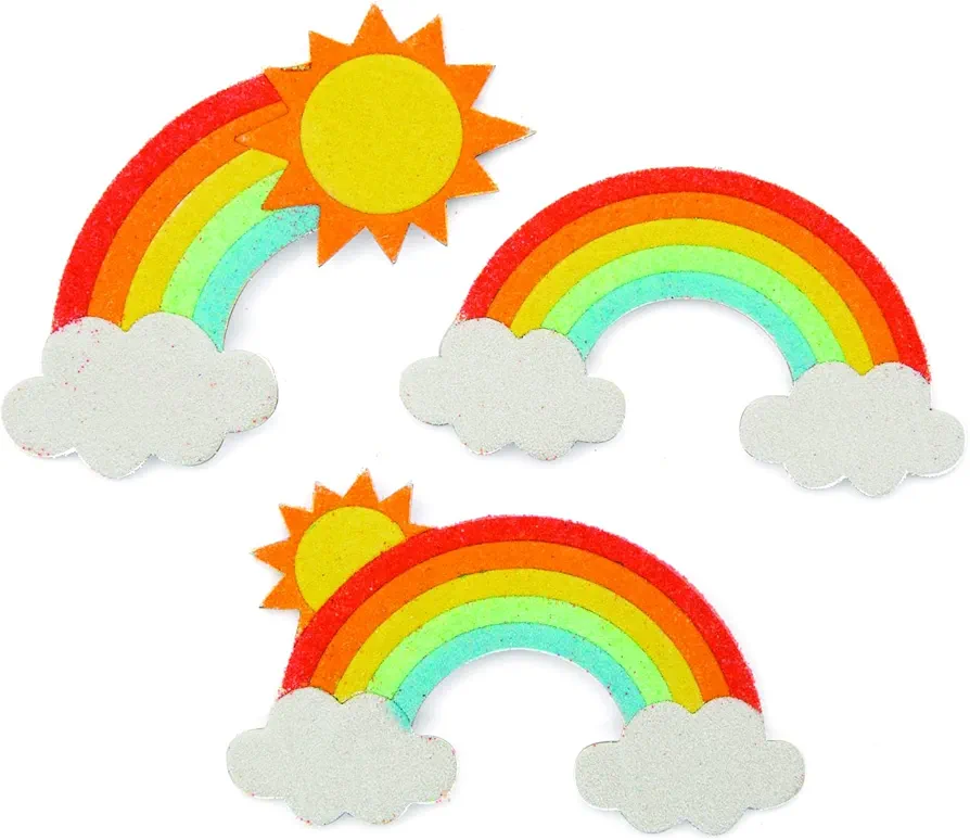 Fun Express Rainbow Sand Art Sheets - Craft Supplies - 12 Pieces