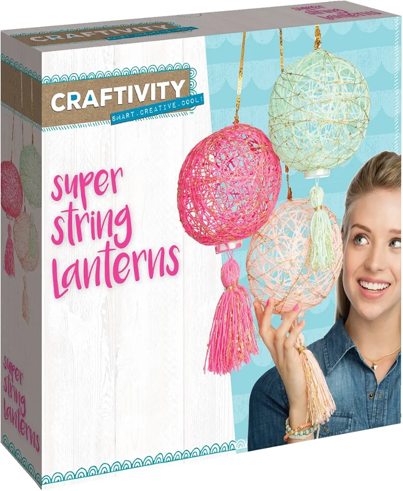 CRAFTIVITY Super String Lanterns Kit - Makes 3 String Art Lanterns