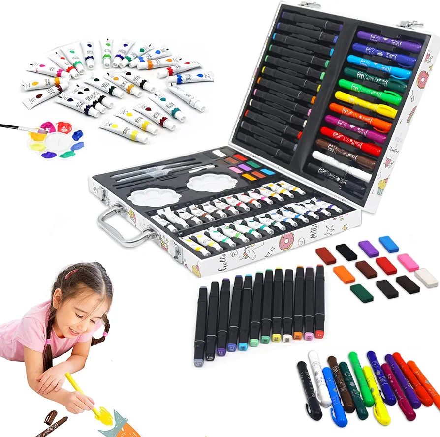 i-STUDIO 68 Pcs Art Supplies Set, Acrylic Paints Drawing Activity Kit, Arts & Crafts Set,