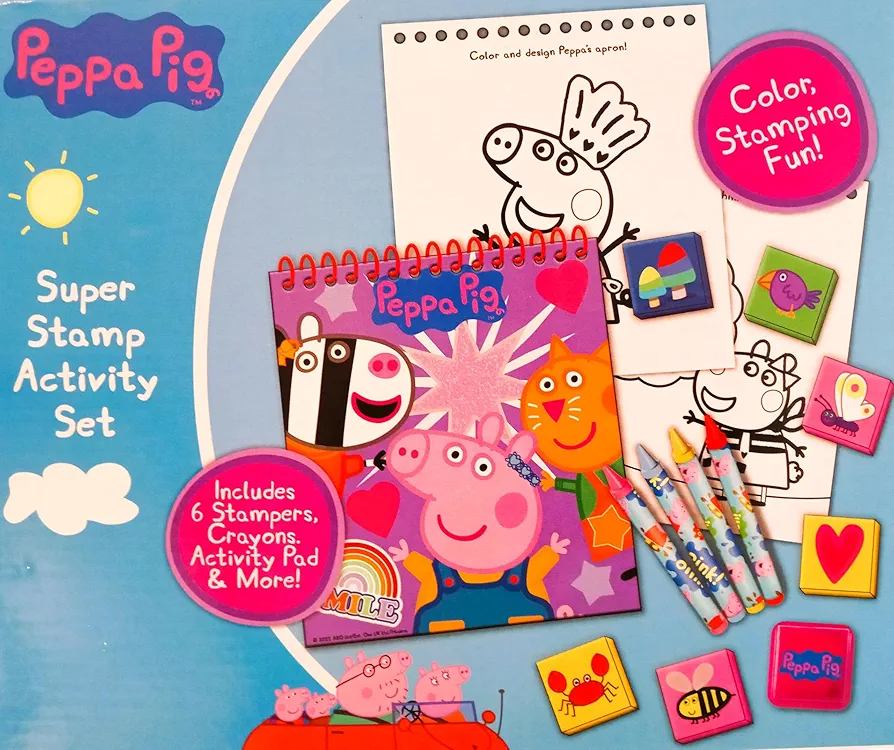 31 Piece, Peppa Pig, Super Stamp Activity Set, Arts & Crafts for Kids, Imaginative Play, Art Supplies, Ages 3+ (Pink-Peppa)