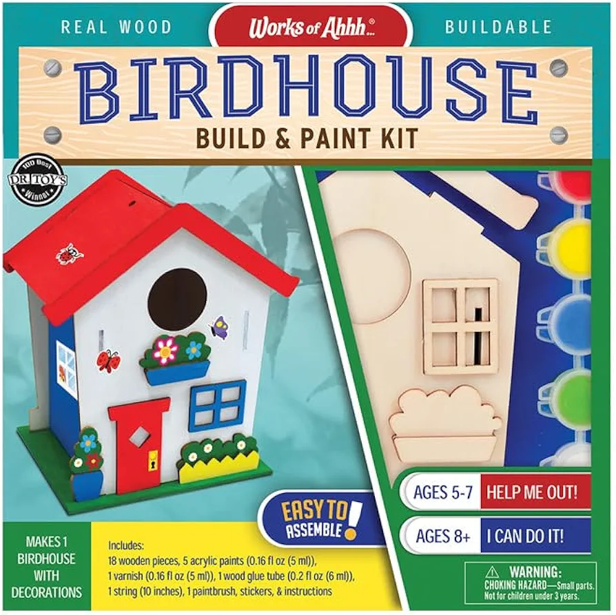 Works of Ahhh Craft Set - Birdhouse Buildable Paint Kit