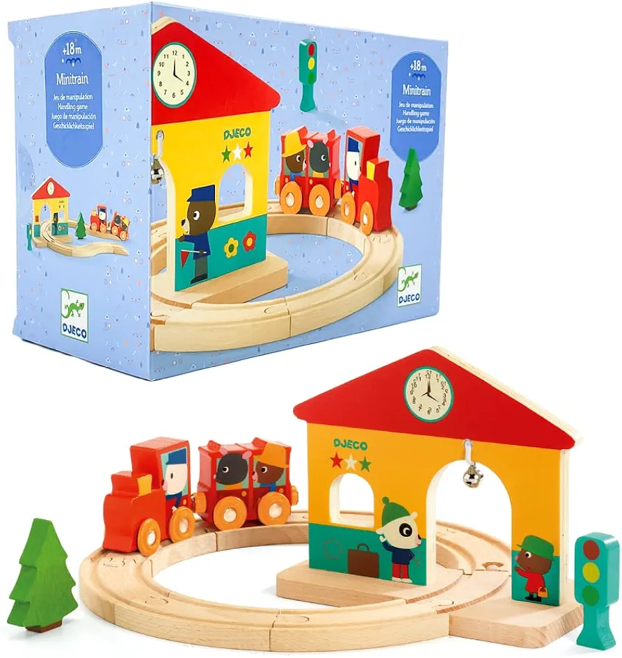 DJECO Minitrain Wooden Train Set