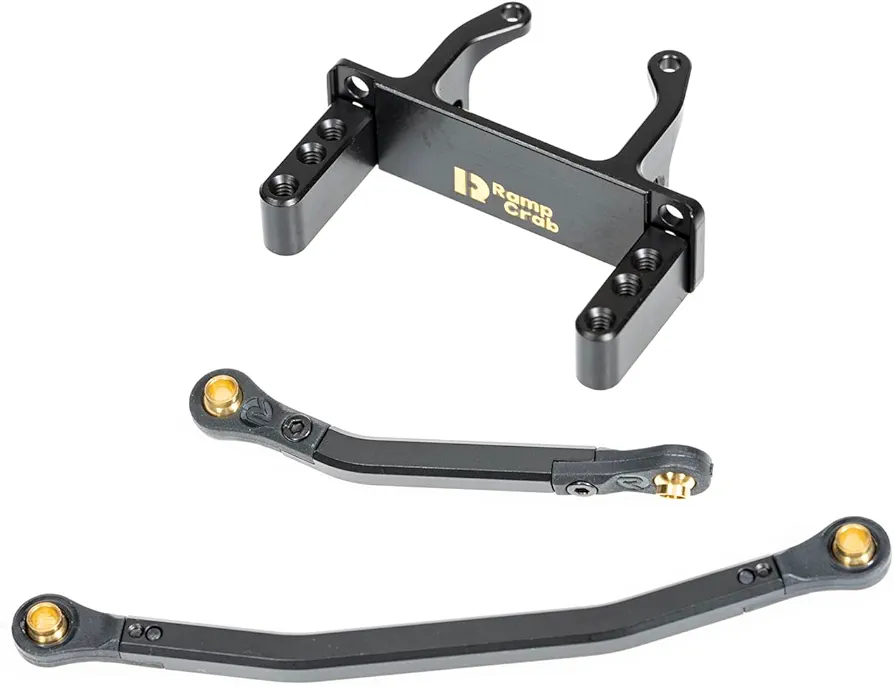 RampCrab Brass Transverse Servo Mount for TRX4M, Upgrade Parts, Brass Steering Links Set for 1/18 RC Crawler Car TRX4M Bronco Defender K10, +11 Length