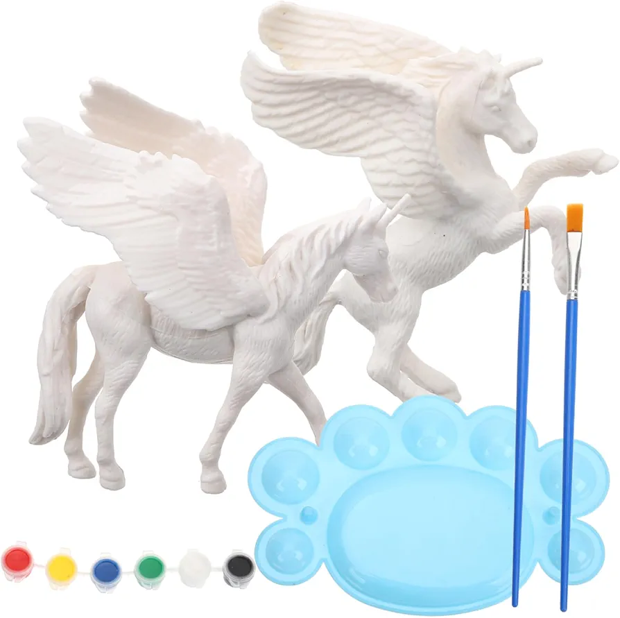 Alasum 1 Set Drawing Unicorns Girl Toys Painting Kits for Kids Ages 4-8 Figurines Unicorns Paint Craft Paint Toys for Kids LOL Toys Animal Model to Paint Crafts Child Plastic Statue
