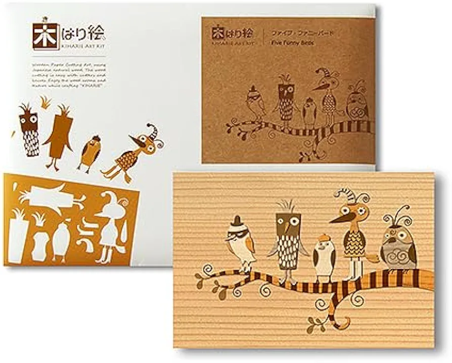 KINOWA Animal Art Kit Kiharie Five Funny Birds Made in Japan