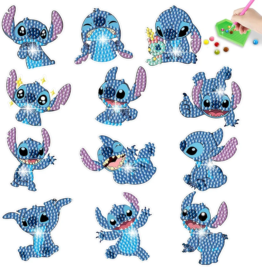 Choliz Cute Cartoon 5D Diamond Painting Stickers Kits for Kids, 22 PCS DIY Diamond Craft Arts Set by Numbers Kits Best Gifts for Kid or Adult Beginners