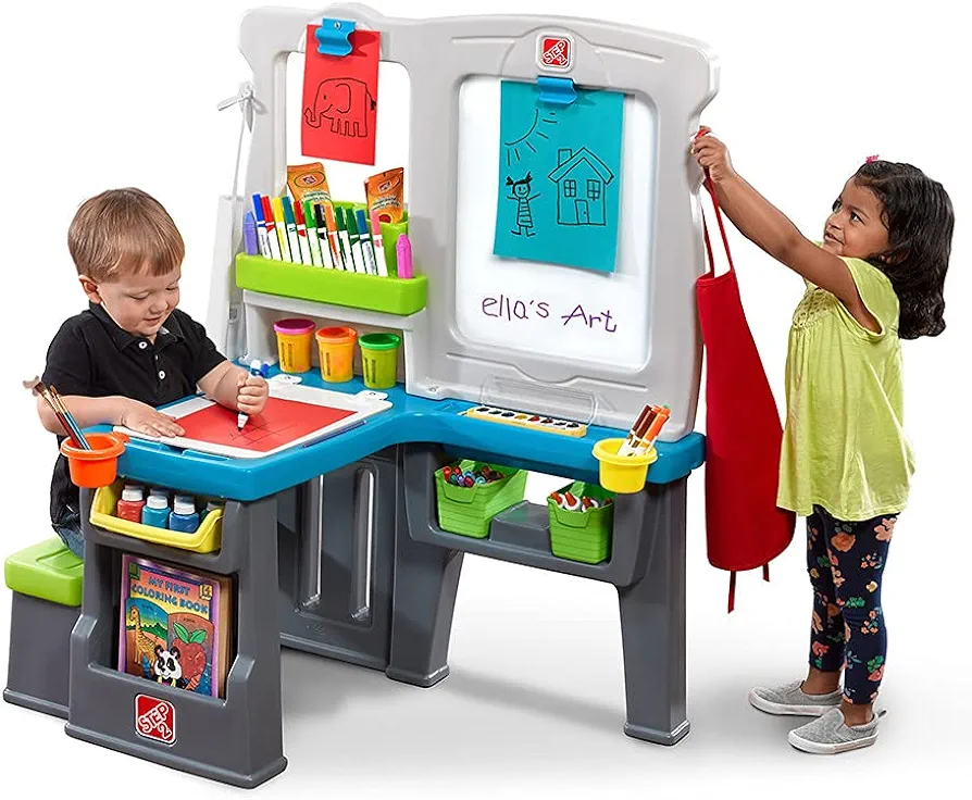 Step2 Great Creations Art Center for Kids, Toddler Easel for Arts & Crafts, Double-Sided Activity Board, Ages 3+ Years Old