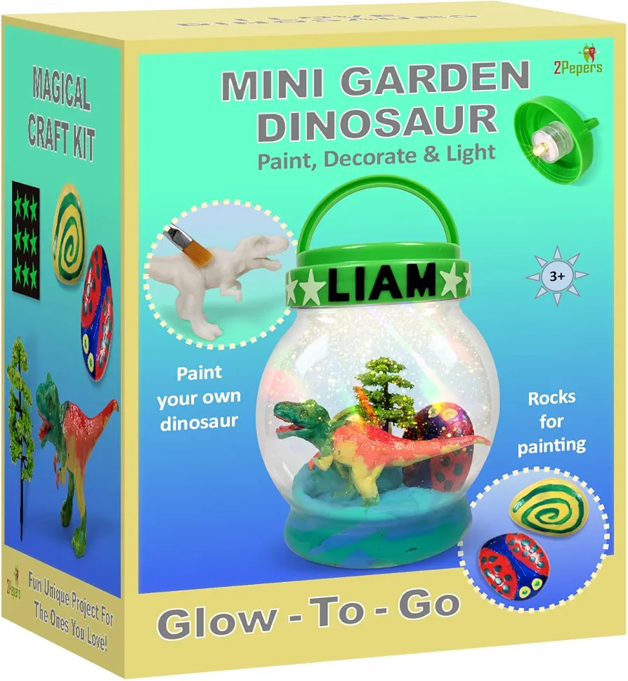 DIY Light Up Dinosaur Nightlight Arts and Crafts for Kids, Best Birthday Gifts for Boys & Girls Ages 3 4 5 6 7 8 Years Old, Fun Stem Kit for Kids