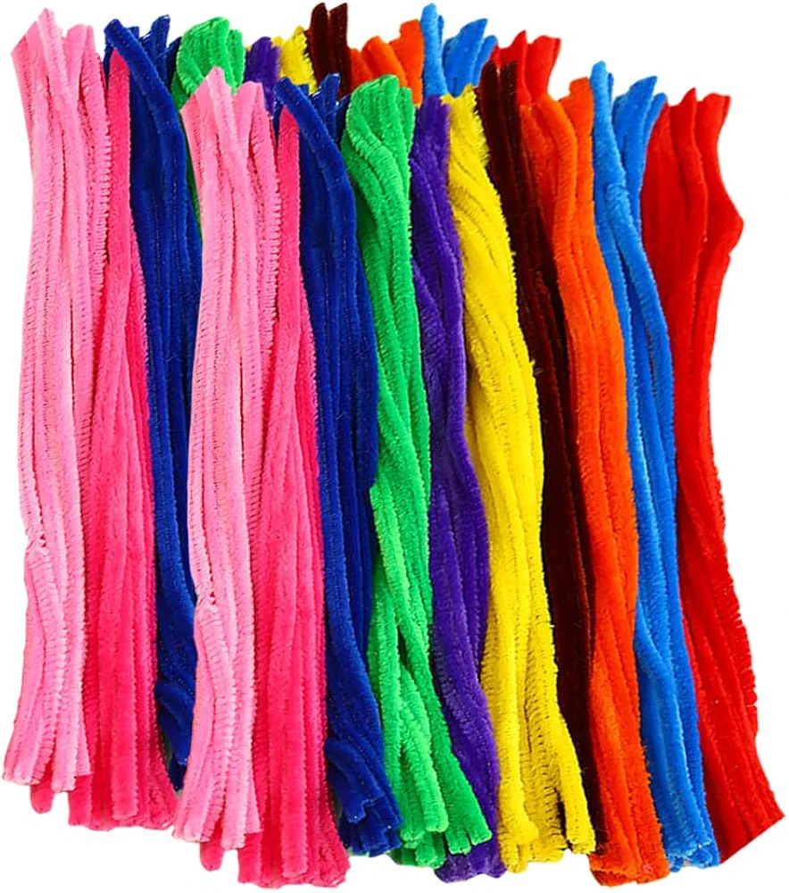 200 Pieces 30cm Long Pipe Cleaners Thick Craft Chenille Stems Fuzzy Chenille Sticks Crafting Pipe Cleaners Kids Creative Craft Supplies Mother's Day Arts and Crafts Multi