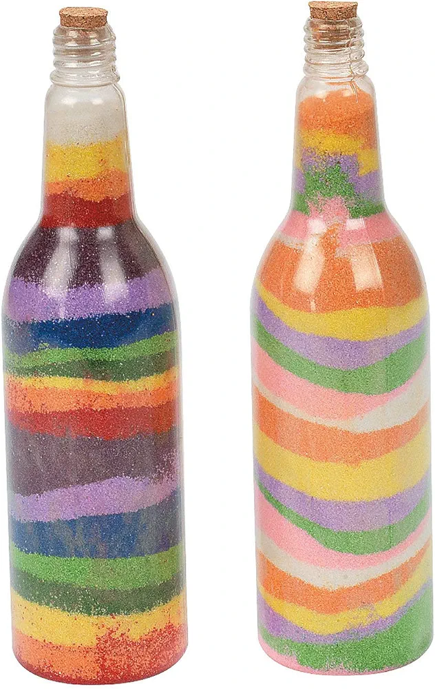 Sandart Plastic Bottles- Set of 12 Bottles and Corks - DIY Crafts for Kids