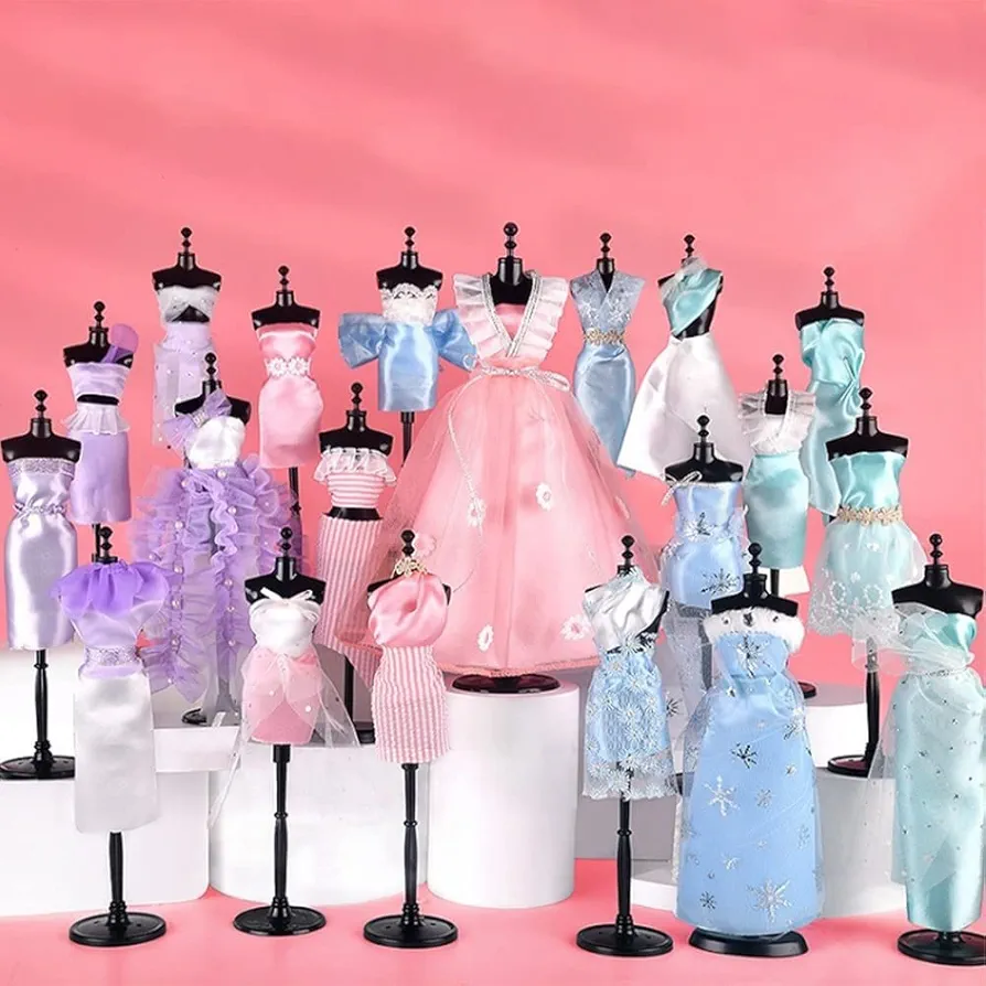 soputry Dress Design Craft Making Kit, Fashion Designer Kits for Girls with Mannequins Clothing Creative DIY Art Craft Toys, Doll Clothes Sewing Kit for Girls Ages 6-12+ Birthday Gift (Set A)