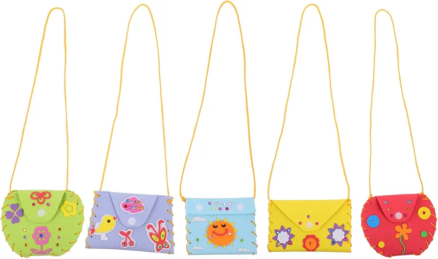 Healifty Safety Sewing Accessories 5 Sets First Sewing Kit for Sew Your Own Purse Girls Craft Sewing Purses Kits Crossbody Bag Beginner Sewing Kit for Sewing Bags
