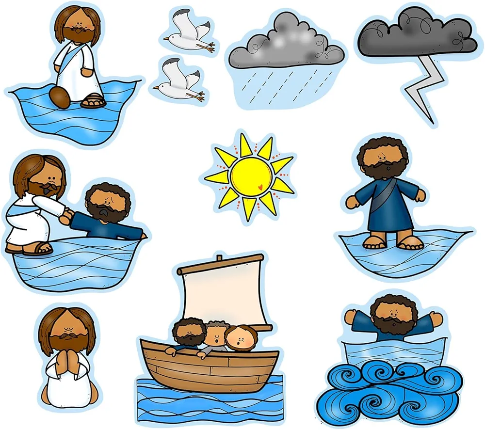 Jesus Walks on Water Felt Figures For Flannel Board Bible Stories New Testament Miracles