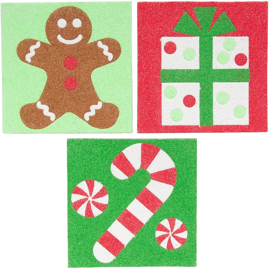 Fun Express Christmas Sand Art Sets - 12 Pc