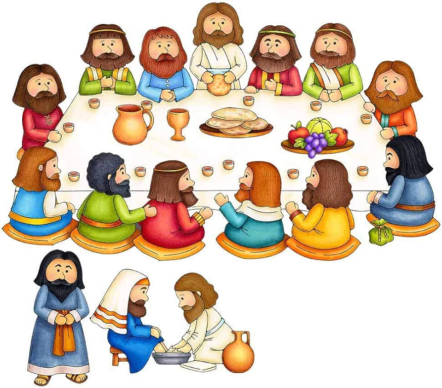 Last Supper 11 Felt Figures Bible Felt/Flannel Board Story Set Kids Easter Jesus Passover Lesson Guide Coloring Pages