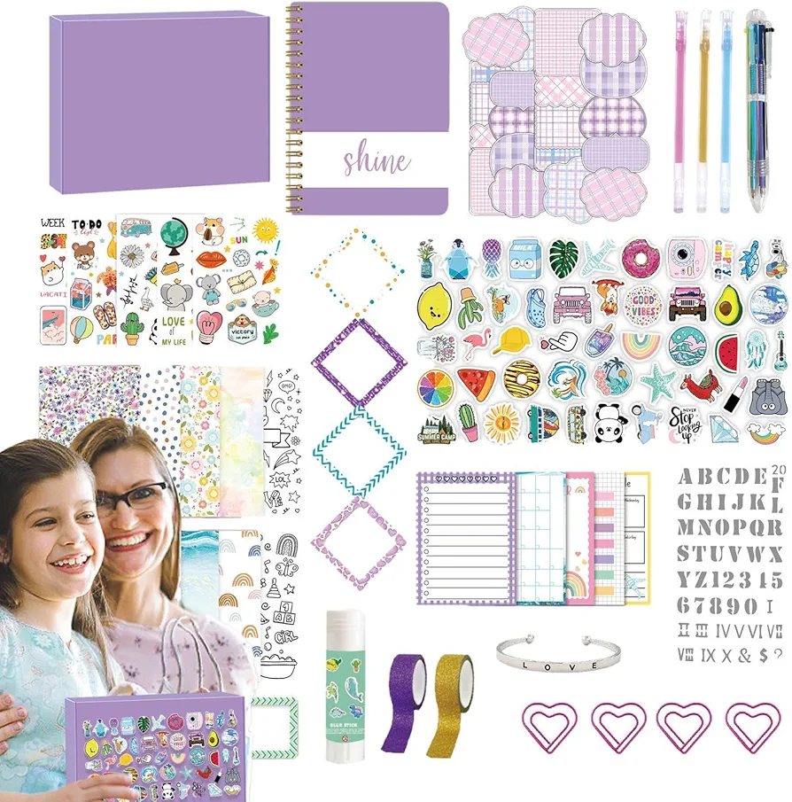 Art & Crafts for Tween Kid,Kid Journals Set | Scrapbook Supplies Set with Anti-Bleed Paper Unleash Creativity for