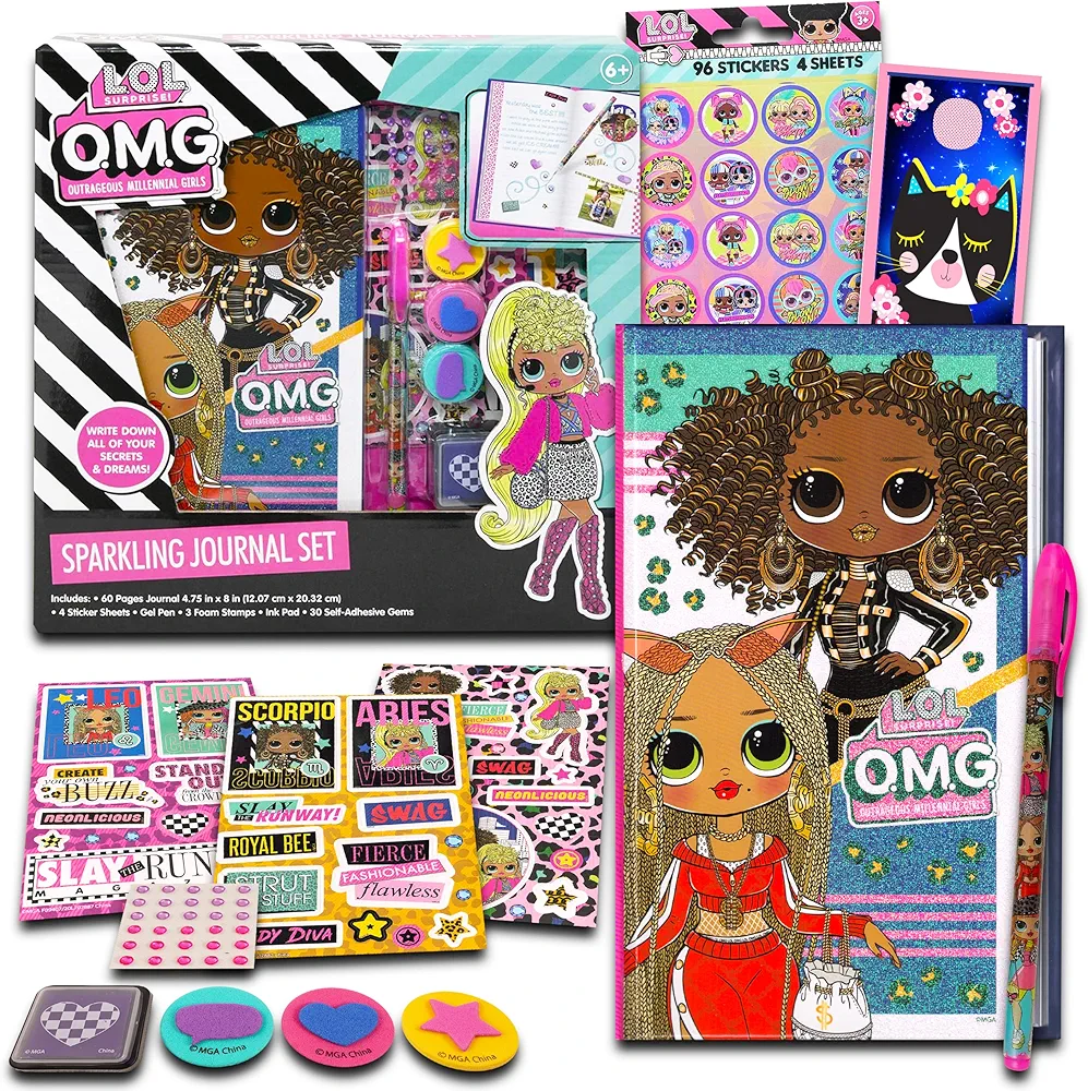 Surprise! LOL Dolls Arts and Crafts Activity Bundle, Ultimate LOL Dolls Coloring Kit with Journal, Stampers, Stamp Pads, Stickers, and More (Party Supplies Pack), Lol Dolls Toys, Lol Dolls Gifts