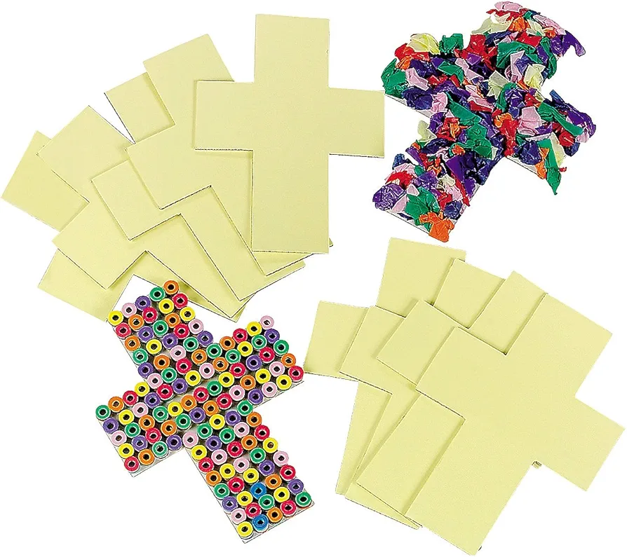 Fun Express Cross Sticky Boards - Bulk set of 24 - DIY Religious Crafts for Kids and Sunday School Activities