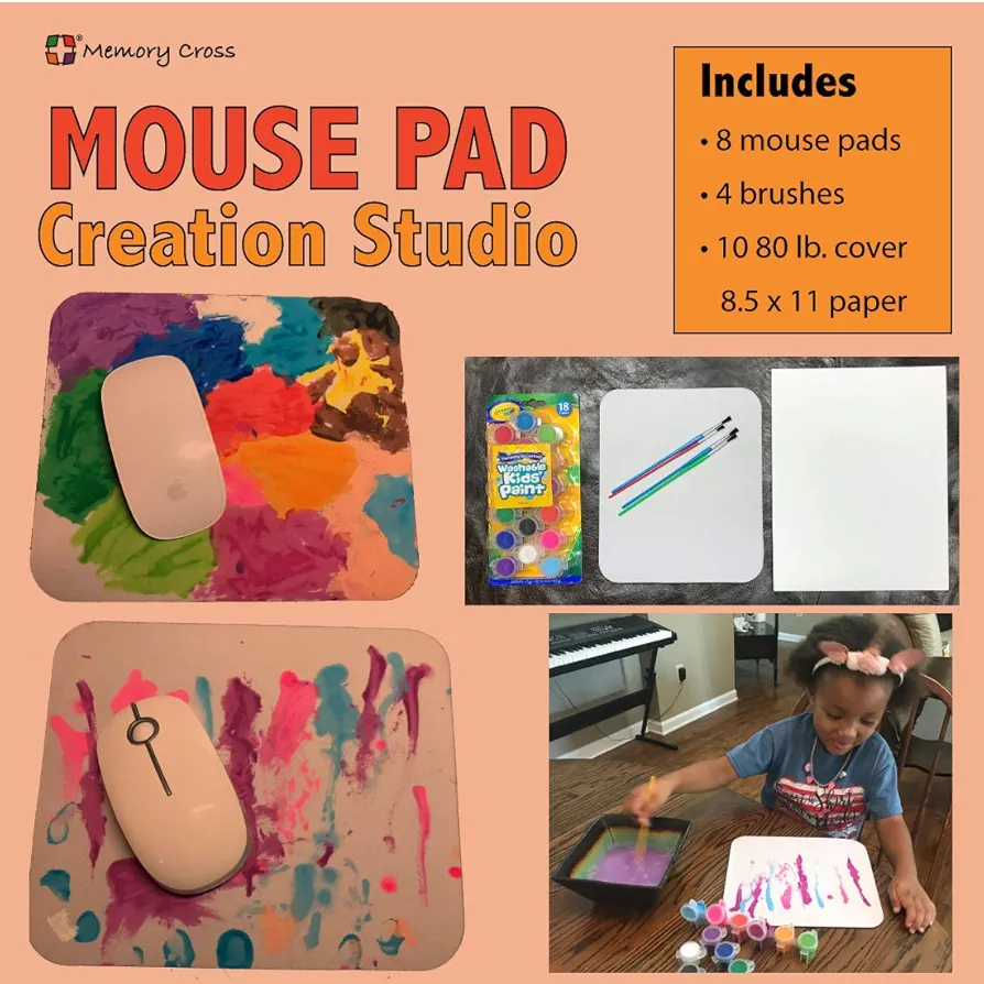 Arts and Crafts for Kids Painting Mouse Pads Includes 4 Brushes and 18 Set Crayola Water Colors (6 PK)