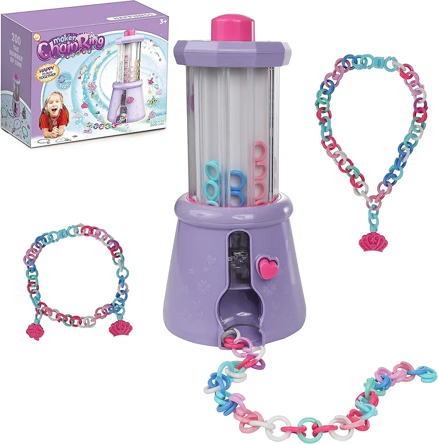 IQ Toys Jewelry Maker Kit. Set includes 200 links and 24 Piece Accessories Set with 2 Dispensers, Creates up to 4 Necklaces and 4 Bracelets