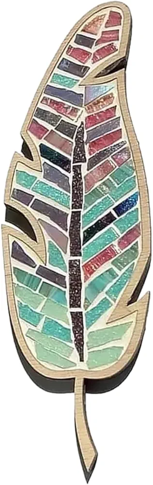 1 Set DIY Mosaic Leaf Kit Handmade Colorful Mosaic Craft Leaf Shape Home Office Decoration Adults Kids Crafts Lovers Gift
