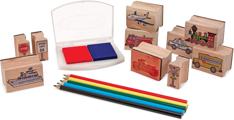 Melissa & Doug Vehicle Stamp Set | Arts & Crafts | Stamp Sets & Stencils | 4+ | Gift for Boy or Girl