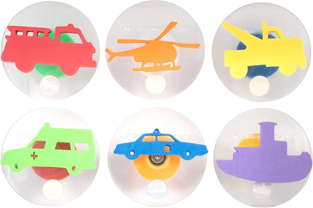 READY 2 LEARN Giant Stampers - Emergency Vehicles - Set of 6 - Easy to Hold Foam Stamps for Kids - Arts and Crafts Stamps for Displays, Posters, Signs and DIY Projects