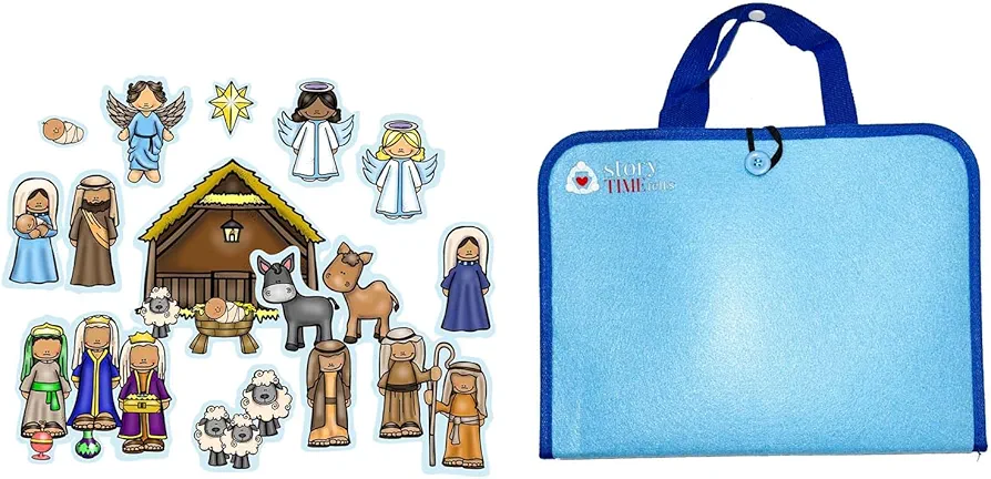 Nativity Bible Felt Board Story Set Jesus Birth Stories 25 Figures & Flannel Board Christmas